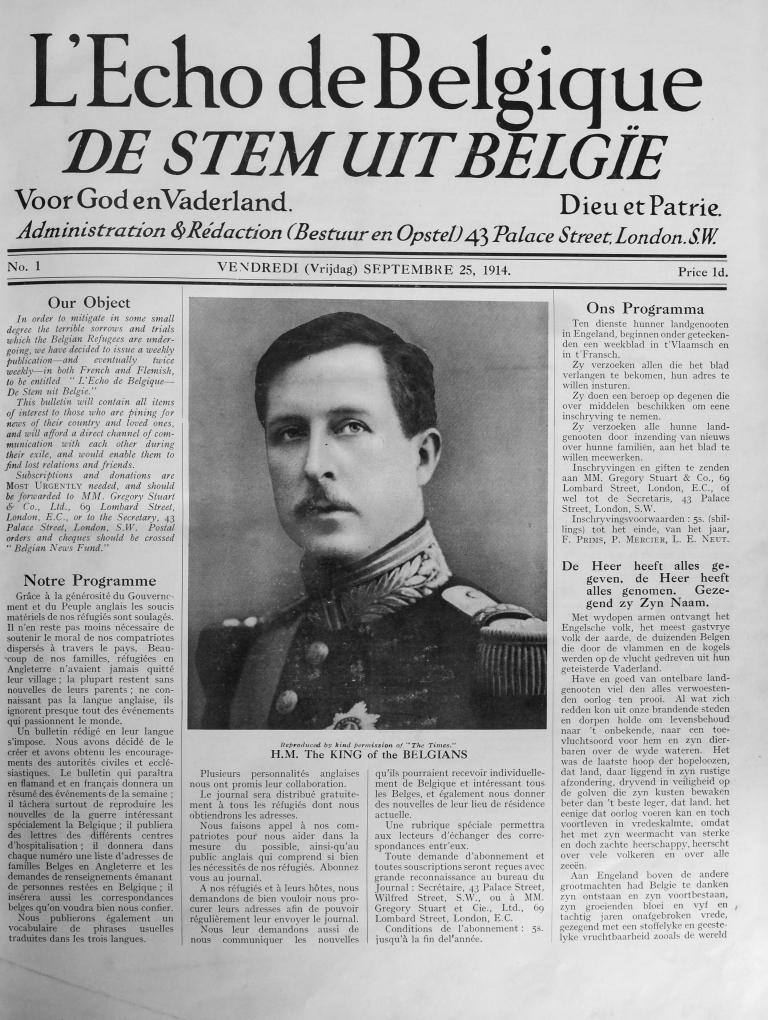 Allereerste De Stem uit België, 25 september 1914
